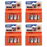 TERRO T518 Magnet Sticky Fly Paper Trap, 4 Pack, Orange