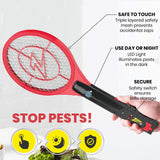 ZAP iT! Electric Fly Swatter Racket & Mosquito Zapper - High Duty 4,000 Volt Electric Bug Zapper Racket - Fly Killer USB Rechargeable Fly Zapper Indoor Safe