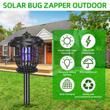 2024 Upgraded Solar Bug Zapper Outdoor, Mosquito Zapper Outdoor UV Bug Lights Mosquito Killer Mosquito Repellent for Outdoor Use Garden Pathway Patio,2 Pack