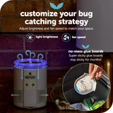 Katchy Indoor Fly Trap - Catcher & Killer for Mosquito, Gnat, Moth, Fruit Flies - Non-Zapper Traps for Buzz-Free Home (Duo, Black)