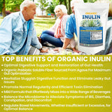 Inulin Powder Organic (16oz/1 Pound) Gentle Agave Inulin Powder Prebiotic Soluble Inulin Fiber Supplement. Digestive Support Gut Health, Colon, Vegan Baking, Fiber For Smoothies & Drinks