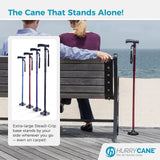 HurryCane HCANE-RD-C2 Freedom Edition Foldable Walking Cane with T Handle, Roadrunner Red