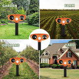 2024 Upgraded Ultrasonic Animal Repellent,Cat Repellent Outdoor Solar Animal Repeller with Motion Sensor Strobe Light Deer Repellent Raccoon Repellent Coyote Deterrent Skunk Repellent for Yard,4 Pack