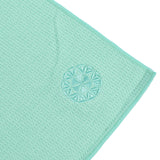 Shandali Stickyfiber Hot Yoga Towel - Silicone Backed Yoga Mat-Sized, Absorbent, Non-Slip,  24" x 72"  Bikram, Gym, and Pilates (Jade-Green, Standard)