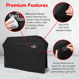 GrillTough Heavy Duty BBQ Grill Cover for Outdoor Grill, 58 Inch – Waterproof, Weather Resistant, UV & Fade Resistant with Adjustable Straps Gas Weber, Genesis, Charbroil, etc. Black