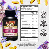 Barlean's Borage Oil Capsules, 1000mg Cold Pressed Pure Borage Seed Oil GLA Supplement, Omega 6 for Healthy Skin Joints and Bones and Brain Function, Non-GMO and PA Free, 60 Count