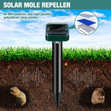 28 Pieces Solar Mole Repellent Ultrasonic Outdoor Gopher Deterrent Spikes for Garden Yard Lawn Waterproof Solar Powered Repeller for Groundhogs, Voles, Snakes and Other Burrowing Animals (Square)