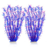 JIHAQUA Aquarium Decor Plastic Plants Extra Large 21 Inches Artificial Fish Tank Plants Tall Fish Tank Decorations (Purple 2pcs)