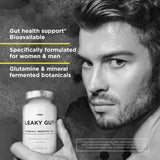 Amen Leaky Gut Supplements - Advanced Formula with Bioavailable L Glutamine, Zinc, Turmeric, Licorice Root - Bowel and Stomach Probiotics & Fermented Prebiotics - Vegan, Non-GMO - 90 Capsules