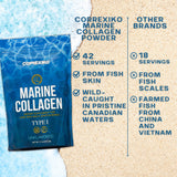Hydrolyzed Marine Collagen Peptides Powder.Canadian Wild-Caught Fish Skin(Not Scales)- Colageno Hidrolizado en Polvo- Vital Protein Supplement for Skin, Hair, Joints and Digestion- Marine Powder(15oz)