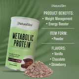 NaturalSlim Metabolic Whey Protein Powder Chocolate – Low Carb, Meal Replacement Shake w/Vitamins, Minerals & Amino Acid L-Glutamine | Great Taste and Very Filling Protein Shake, 10 Servings, 17.6oz