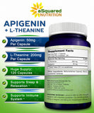 aSquared Nutrition Apigenin 50mg & L-Theanine 200mg - 120 Capsules - Apigenin Supplement Pills for Sleep and Relaxation - Natural Bioflavonoid Extract Found in Chamomile Tea