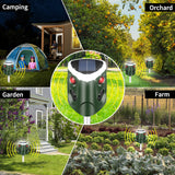 Outdoor Solar Animal Repeller, 360° Ultrasonic Animal Repeller, Animal Deterrent Rodent Repeller with 3-Side Motion Activated Flashing Lights,Solar Powered Dog Repellent for Cat Raccoon Rabbit Deer