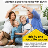Zap It Electric Fly Swatter Racket & Mosquito Zapper - High Duty Battery Powered 3,500 Volt Electric Bug Zapper Racket - Fly Swatter Electric - Fly Killer Fly Swatter for Indoors (2 AA Included)