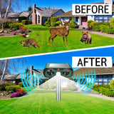 Gebatule 4 Pack Ultrasonic Animal Repellent Repel Cat Deer Squirrel Rabbit Racoon Skunk Rat Dog Animal Repeller Waterproof Motion Activated Keep Animals Away