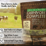 PaleoPro Carnivore Complete (Aztec Vanilla) Pastured & Cage-Free Protein, Grass-Fed Beef Tallow, Beef Organs | No Sugar, Soy, Grains or Net Carbs | Gluten Free. Paleo & Keto Macros (15 Servings)