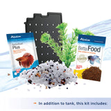 Aqueon Betta Bowl Aquarium Fish Tank Kit, Black, Half Gallon