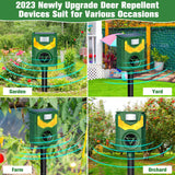 Ultrasonic Animal Repeller,2023 Upgrade Cat Repellent Outdoor,Solar Animal Repeller Ultrasonic with Motion Sensor & Flame Light,Deer Repellent,Dog Repeller for Repelling Cat,Squirrels,Raccoon,Rabbit