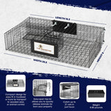 Rugged Ranch RATTR Ratinator Live Rat Squirrel Chipmunk Metal 2 Door Outdoor and Indoor Trap Cage, Catching Stray Animals, Black