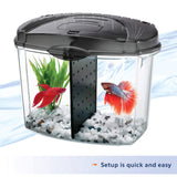 Aqueon Betta Bowl Aquarium Fish Tank Kit, Black, Half Gallon