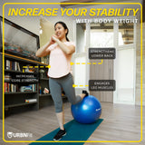 URBNFit Exercise Ball - Yoga Ball for Workout, Pilates, Pregnancy, Stability - Swiss Balance Ball w/Pump - Fitness Ball Chair for Office, Home Gym, Labor- Yellow, 26 in