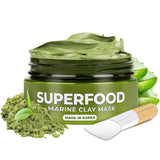 PLANTIFIQUE Korean Skin Care Detox Face Mask with Avocado & Superfoods - Hydrating Clay Mud Mask Dermatologist Tested for Face and Body - Vegan Skincare 3.4 Oz/100ml
