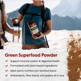 Barlean's Chocolate Greens Powder, Daily Fruits & Veggies Superfood Supplement, Green Antioxidant Blend & Fiber Super Power Smoothie Mix, 9.52 oz