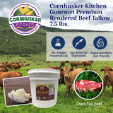 Cornhusker Kitchen Grass Fed Beef Tallow, 7.5 Lbs