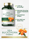 Sea Buckthorn Oil Capsules 4400mg | 200 Softgels | Non-GMO, Gluten Free | Sea Buckthorn Berry Oil Supplement | by Carlyle