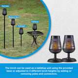 PIC Solar Insect Killer Torch (DFST), Bug Zapper and Flame Accent Light, Kills Bugs on Contact - Twin Pack