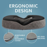 Healthy Spirit Gel Donut Pillow | Donut Cushion for Tailbone Hemorrhoid Cushion Coccyx Sciatica Pregnancy Cushion (Grey/Black Velvet)