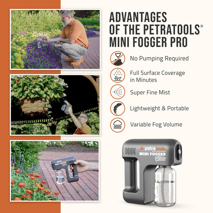 PetraTools Mini Fogger Pro - Two Sprayer Bottle, Mini Fogger Machine, Plant Atomizer, Fogger for Plants, Water Mister Sprayer for Pest Control for Indoor Plants & Outdoor Plants (Includes 2nd Bottle)