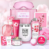 Gifts for Women Birthday Gifts for Women, Bath and Body Works Gift Set- 10 Pcs Valentine's Mother's Day Gifts and Cherry Blossoms Self Care Package Gift Women, Relaxing Spa Gift Basket for Women