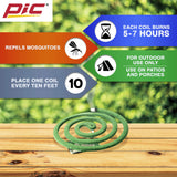 PIC Mosquito Repelling Coils, 4 Count Box, 6 Pack - Mosquito Repellent for Outdoor Spaces (24 Coils Total)