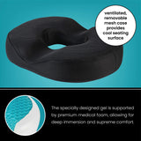 Healthy Spirit Gel Donut Pillow | Donut Cushion for Tailbone Hemorrhoid Cushion Coccyx Sciatica Pregnancy Cushion, Black