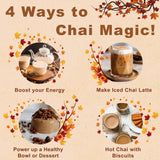 MEGAPLANTS Chai Magic (50 Servings) | Superfood 5 Mushroom Powder Blend for Focus, Clarity & Energy + Spiced Masala Chai Blend | Smoothie, Coffee Alternative