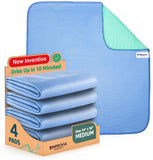 IMPROVIA® Washable Underpads, 34" x 36" (Pack of 4) - Heavy Absorbency Reusable Bedwetting Incontinence Pads for Kids, Adults, Elderly, and Pets - Waterproof Protective Pad for Bed, Couch, Sofa, Floor