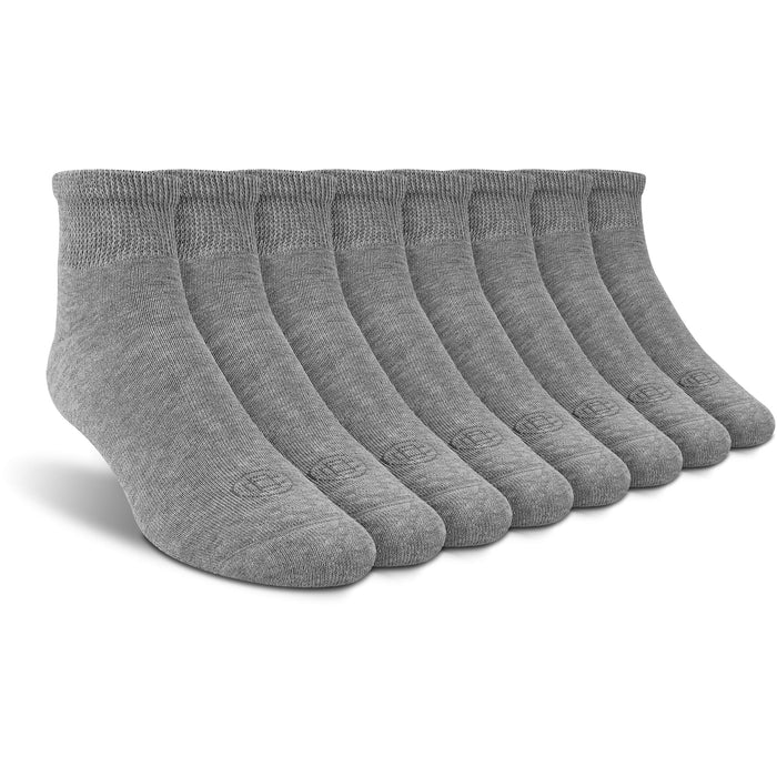 Doctor's Choice Diabetic Socks for Men, Seamless Ankle Socks with Non-Binding Top, Provides Extra Comfort for Gout, 4-Pairs, Grey, Large, Size 10-13