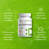 Glutathione Supplement 1,000mg Per Serving, 98% Purity | Plus Vitamin C 500mg, Active Reduced Form (GSH) | 120 Capsules – Intracellular Antioxidant – Supports Immune Healt