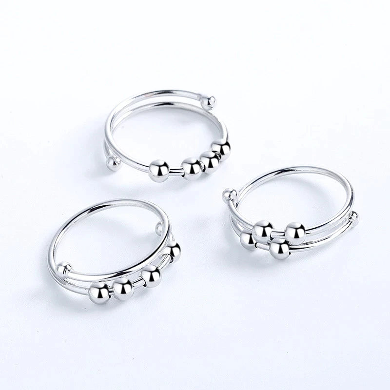 Anxiety Ring Fidget Beads Ring For Women and Men, Anti Stress Ring