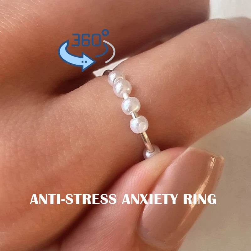 Anxiety Ring Fidget Beads Ring, Anti Stress Ring