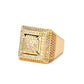 Bling Bling AAA+Cubic Zircon Ring Copper Material Gold Color Iced Full CZ Hip Hop Rings Men's Fashion Jewelry Gift