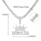 Shiny Letter Pendant Tennis Necklace for Men, Tennis Chain, Mens Diamond Necklace