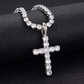 Iced Out Diamond Cross Necklace and Diamond Ankh Necklace, Diamond Cross Pendant
