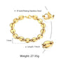 Coffee Beans Link Chain Bracelet Stainless Steel Gold Silver Color for Men Women Simple Bracelet Jewelry Gift