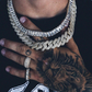 14 mm Cuban Link Two Row Hip Hop Style Gold and Silver Plated Crystal Necklace