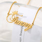 Custom Crown Name Personalized Necklaces For Women Man Stainless Steel Charm Silver Gold Rose Gold Jewelry Unique Princess Gift