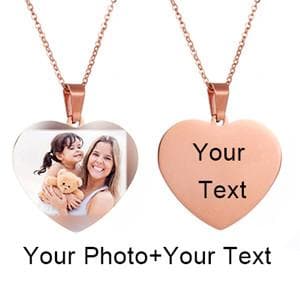 Custom Name Photo Heart Necklace, Custom Picture Necklace, Photo Necklace