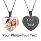Custom Name Photo Heart Necklace, Custom Picture Necklace, Photo Necklace