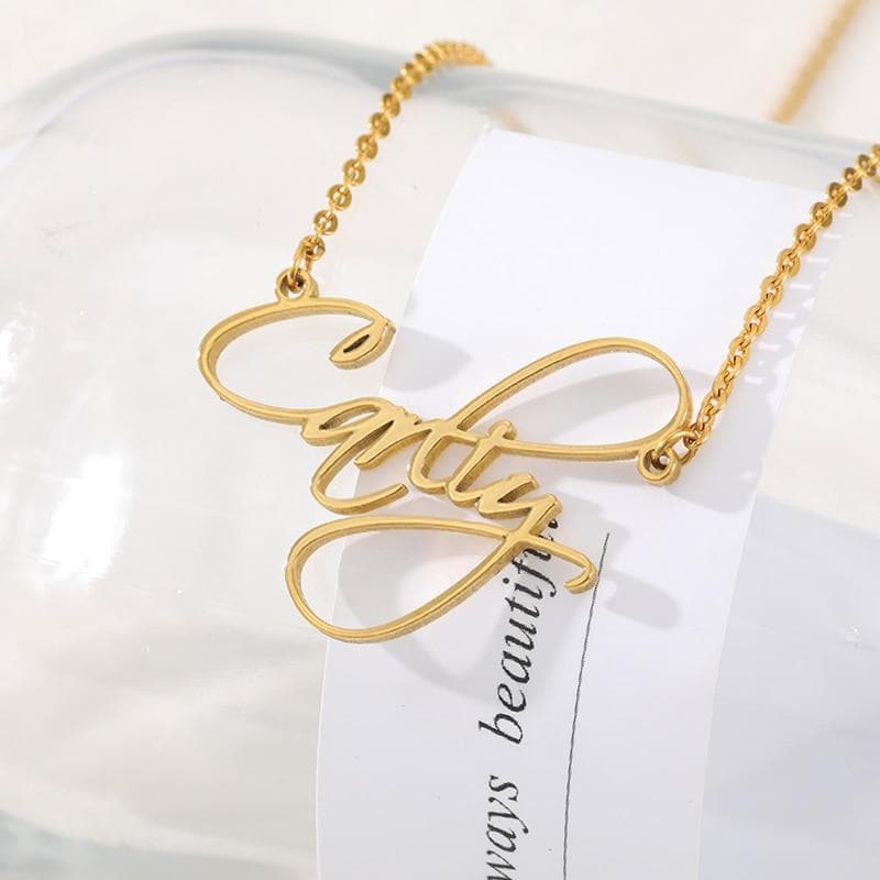 Customized Nameplate Necklaces for Women Gold stainless steel necklace Choker necklace, Custom Name Necklace
